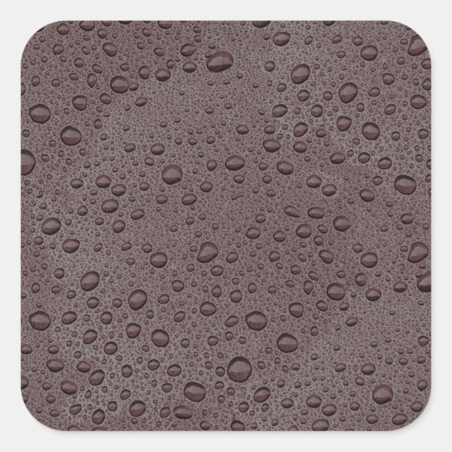 Pegatina Cuadrada Gotas marrones de agua (Anverso)