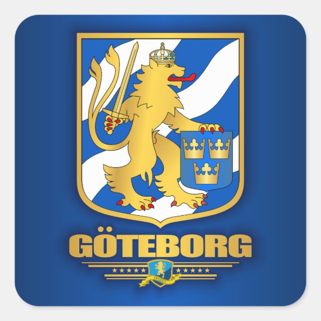 Pegatina Cuadrada Goteborg (Anverso)