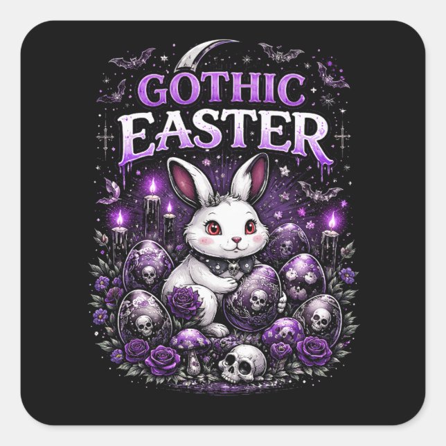 Pegatina Cuadrada Gothic Easter (Anverso)