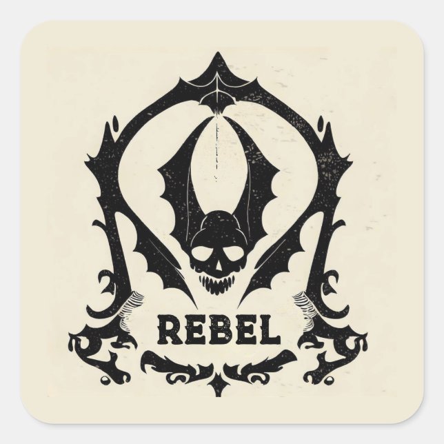 PEGATINA CUADRADA 'GOTHIC SKULL' (Anverso)