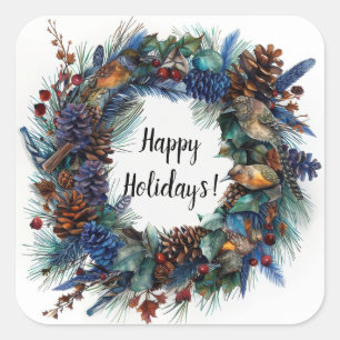 Pegatina Cuadrada Gótico, pagano, nórdico, yule o Navidades