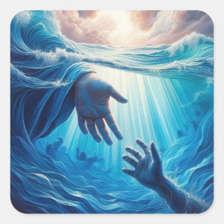 Pegatina Cuadrada Grace Debajo De La Superficie