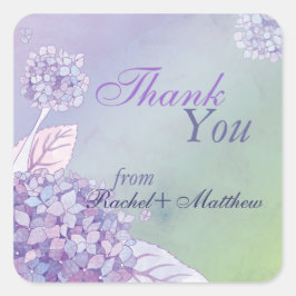 Pegatina Cuadrada Graceful Hydrangeas Boda Gracias