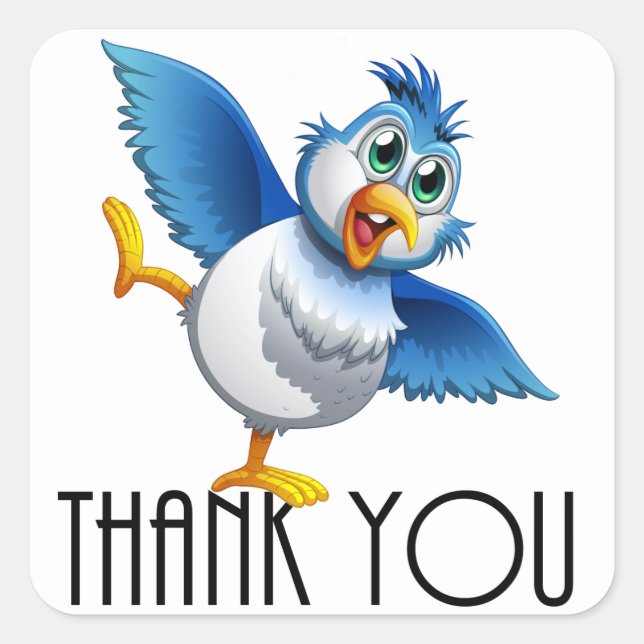 Pegatina Cuadrada Gracias (Anverso)