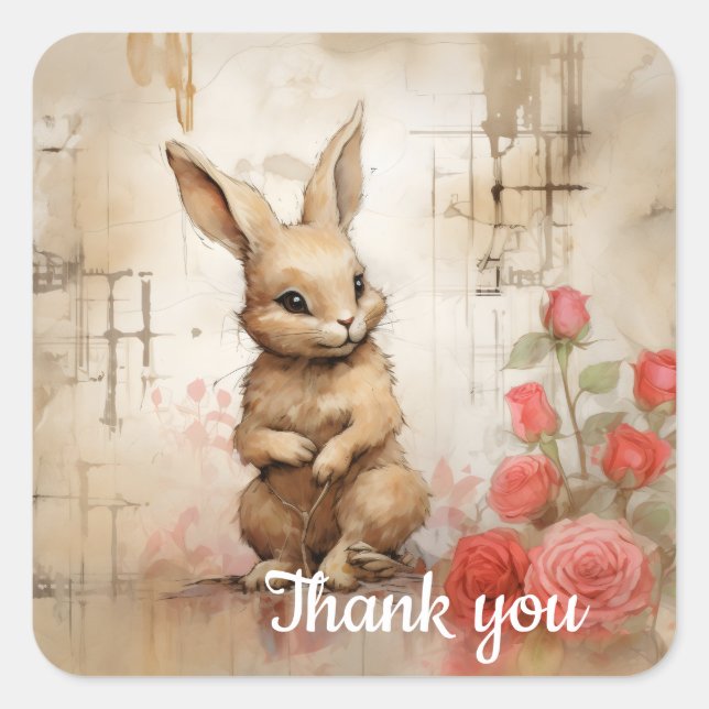 Pegatina Cuadrada Gracias 11 (Anverso)