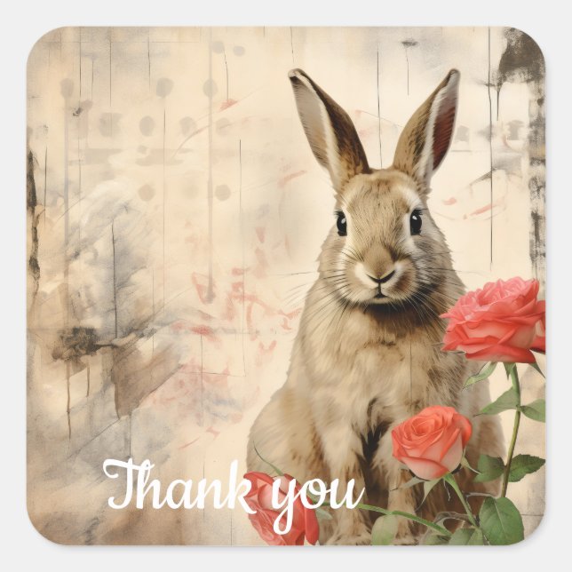 Pegatina Cuadrada Gracias 12 (Anverso)