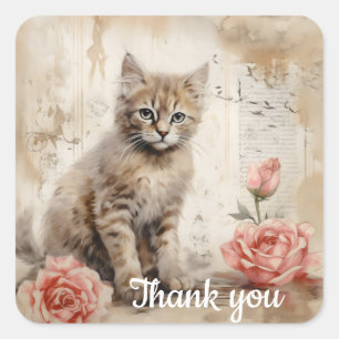 Pegatina Cuadrada Gracias 13