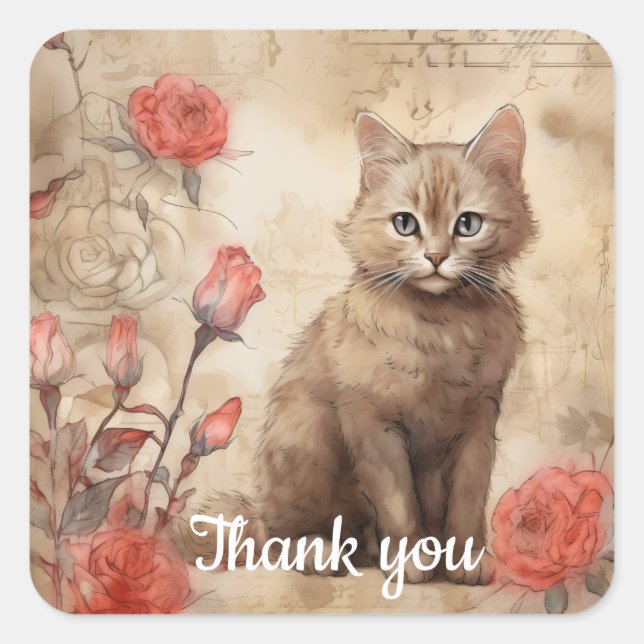 Pegatina Cuadrada Gracias 14 (Anverso)