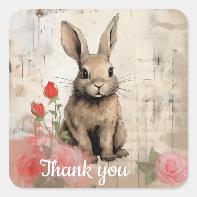 Pegatina Cuadrada Gracias 16 (Anverso)