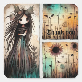 Pegatina Cuadrada Gracias 2