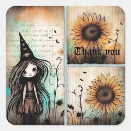 Pegatina Cuadrada Gracias 3