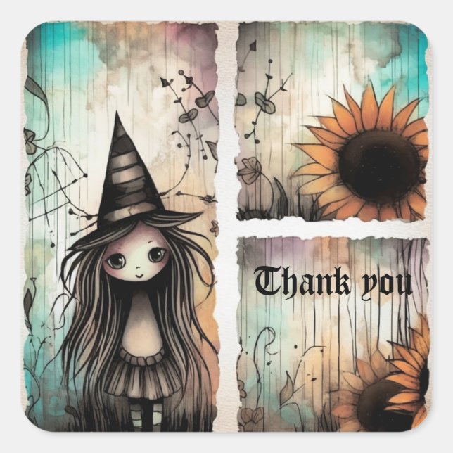 Pegatina Cuadrada Gracias 4 (Anverso)