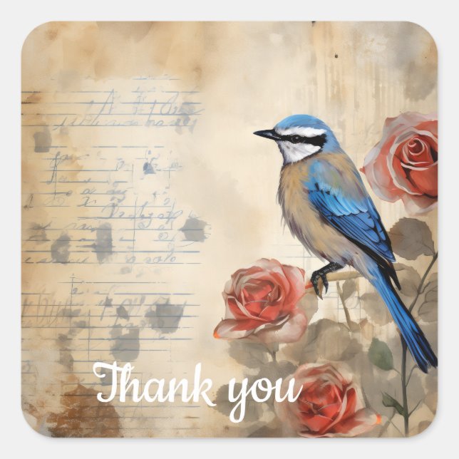 Pegatina Cuadrada Gracias 8 (Anverso)