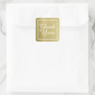 Pegatina Cuadrada gracias a faux gold simple y elegante