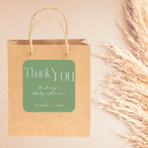 Gracias a la Baby Shower verde sabio minimalista