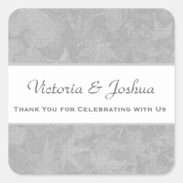 Pegatina Cuadrada Gracias a las hojas silenciadas plateadas V23