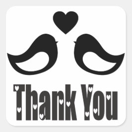 Pegatina Cuadrada Gracias A Los Amantes Negros Y Blancos Amados