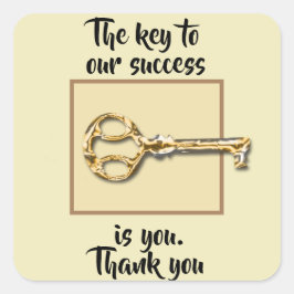 Pegatina Cuadrada Gracias a los clientes empresariales clave para nu