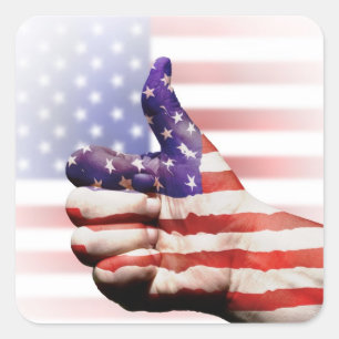 Pegatina Cuadrada ¡Gracias a los Estados Unidos!