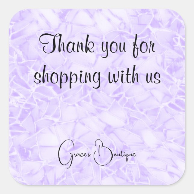 Pegatina Cuadrada Gracias a los negocios (Anverso)