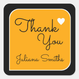 Pegatina Cuadrada gracias / amarillo gracias