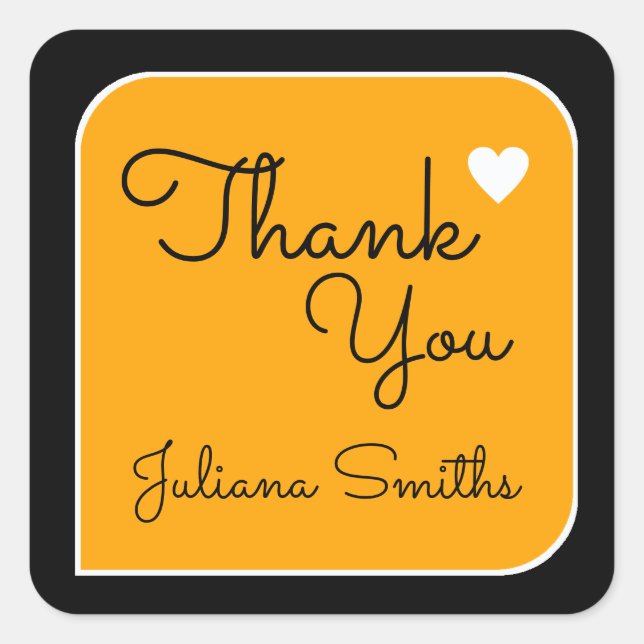 Pegatina Cuadrada gracias / amarillo gracias (Anverso)