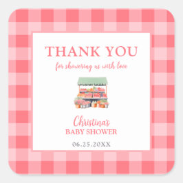 Pegatina Cuadrada Gracias Baby Shower de crecimiento local