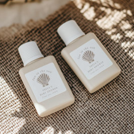 Pegatina Cuadrada Gracias Boho Beach Shell Baby Shower