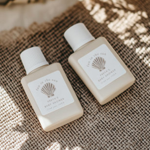 Pegatina Cuadrada Gracias Boho Beach Shell Baby Shower