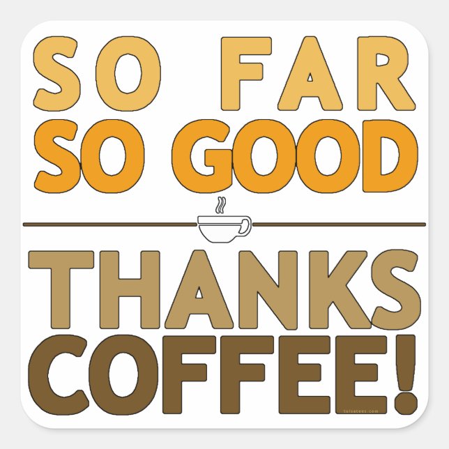 Pegatina Cuadrada Gracias Café (Anverso)