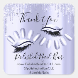 Pegatina Cuadrada Gracias Comprando Perforaciones De Diamantes Nail 