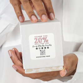 Pegatina Cuadrada Gracias Comprar 20% menos de descuento del logotip