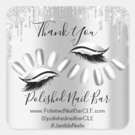 Pegatina Cuadrada Gracias Comprar Perforaciones De Lágrimas De Lágri