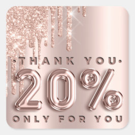 Pegatina Cuadrada Gracias Comprar Rosas Drips 20%off Drips