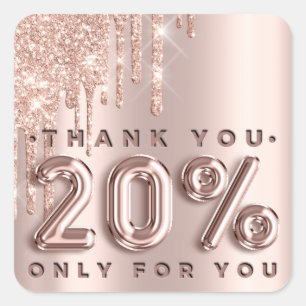 Pegatina Cuadrada Gracias Comprar Rosas Drips 20%off Drips