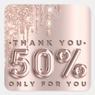 Pegatina Cuadrada Gracias Comprar Rosas Drips 50%off Drips