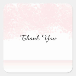 Pegatina Cuadrada Gracias de Rubor rosado