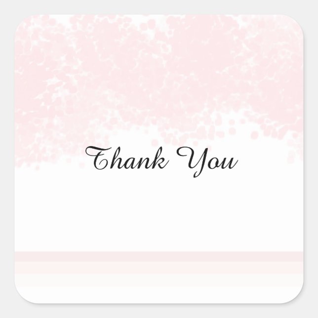 Pegatina Cuadrada Gracias de Rubor rosado (Anverso)