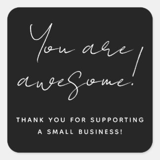 Pegatina Cuadrada Gracias Eres Impresionante Moderno Script Black Re