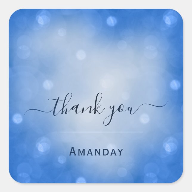 Pegatina Cuadrada Gracias Favor Boda de ducha novia Dulce 16 (Anverso)