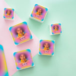 Pegatina Cuadrada Gracias Foto Blue Pink Holograph Birthday Favor<br><div class="desc">Descubra el encanto encantador del "Pegatina de la Plaza Favor del Aniversario del Holograma Rosa Azul Fotos de Gracias" de Zazzle, una manera encantadora de añadir un toque personal a cualquier celebración de cumpleaños. Estos pegatinas cuentan con un fascinante fondo holográfico que cambia entre el azul fresco y el rosa...</div>