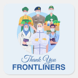 Pegatina Cuadrada Gracias Frontliners