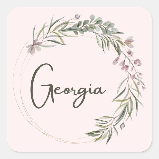 Pegatina Cuadrada Gracias Georgia (Anverso)