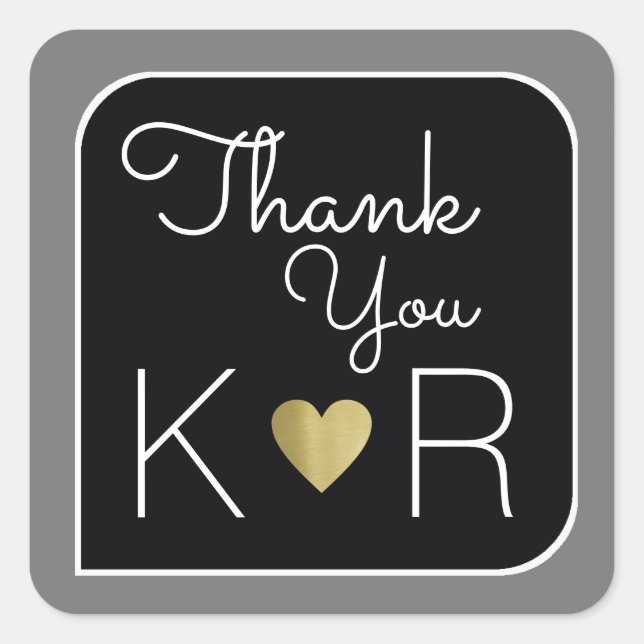 Pegatina Cuadrada gracias / gracias (Anverso)