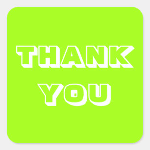Pegatina Cuadrada Gracias, gracias, artreuse blanco verde