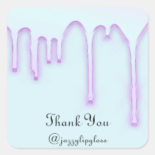 Pegatina Cuadrada Gracias Nombre Dulces 16 Drips Agua Rosa
