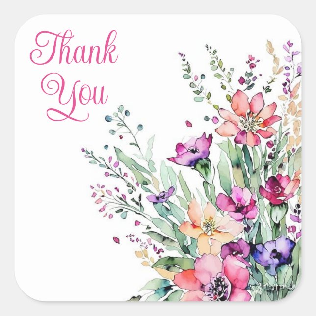 Pegatina Cuadrada Gracias pegatinas (Anverso)