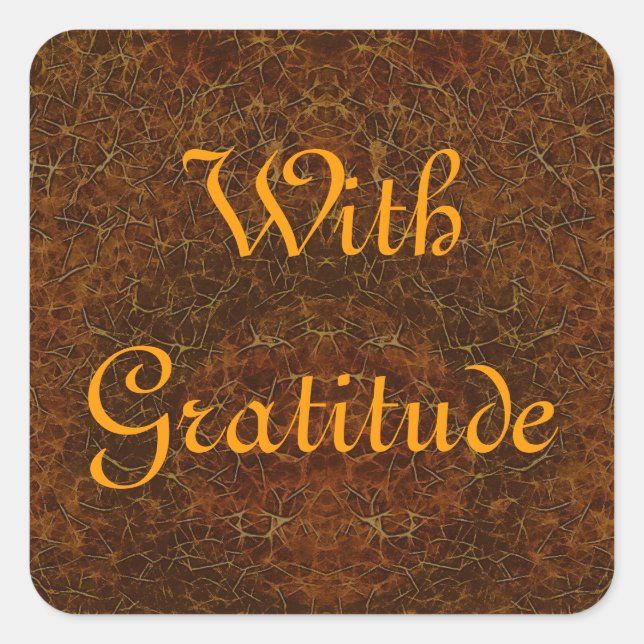 Pegatina Cuadrada GRACIAS Pegatinas Artístico y Colección de Negocio (Anverso)