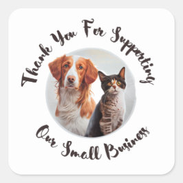 PEGATINA CUADRADA GRACIAS POR APOYAR NUESTRAS PEQUEÑAS EMPRESAS