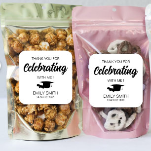 Pegatina Cuadrada Gracias por celebrar la clase de graduación de 202